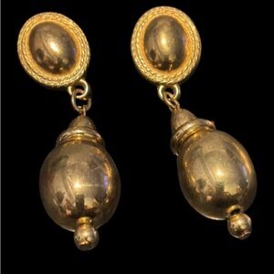 Gold-tone Vintage Fashion Drop Earrings 2.25”
